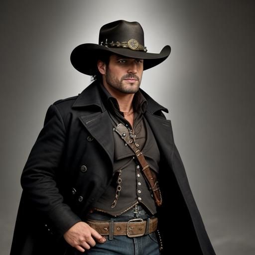 Steampunk Gunslinger in the Wild West