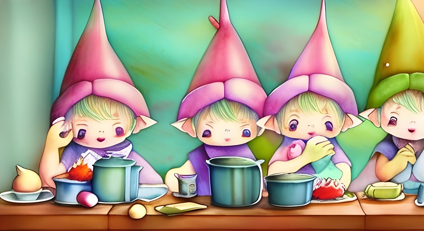 Gnome Kitchen: A Storybook Watercolor Illustration