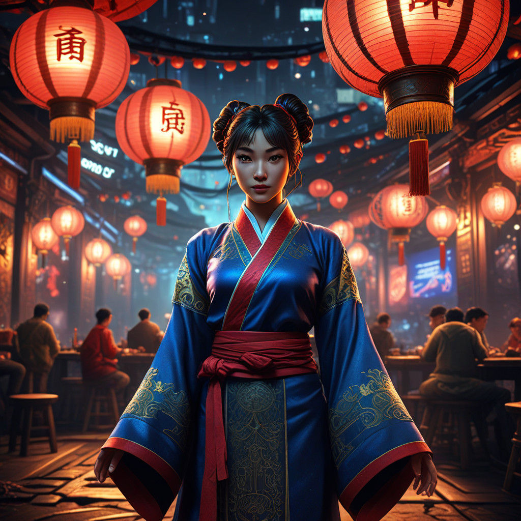 Chun-Li Dancing in Vibrant Club Anime Scene