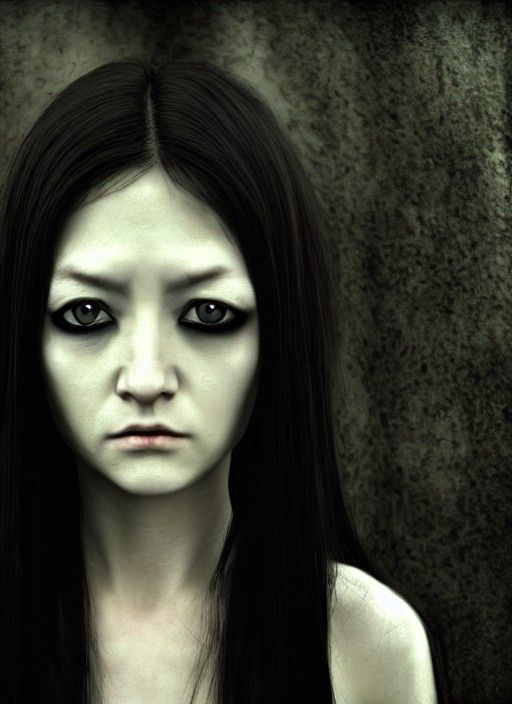 Eerie Portrait Inspired by Japanese Horror Cinema