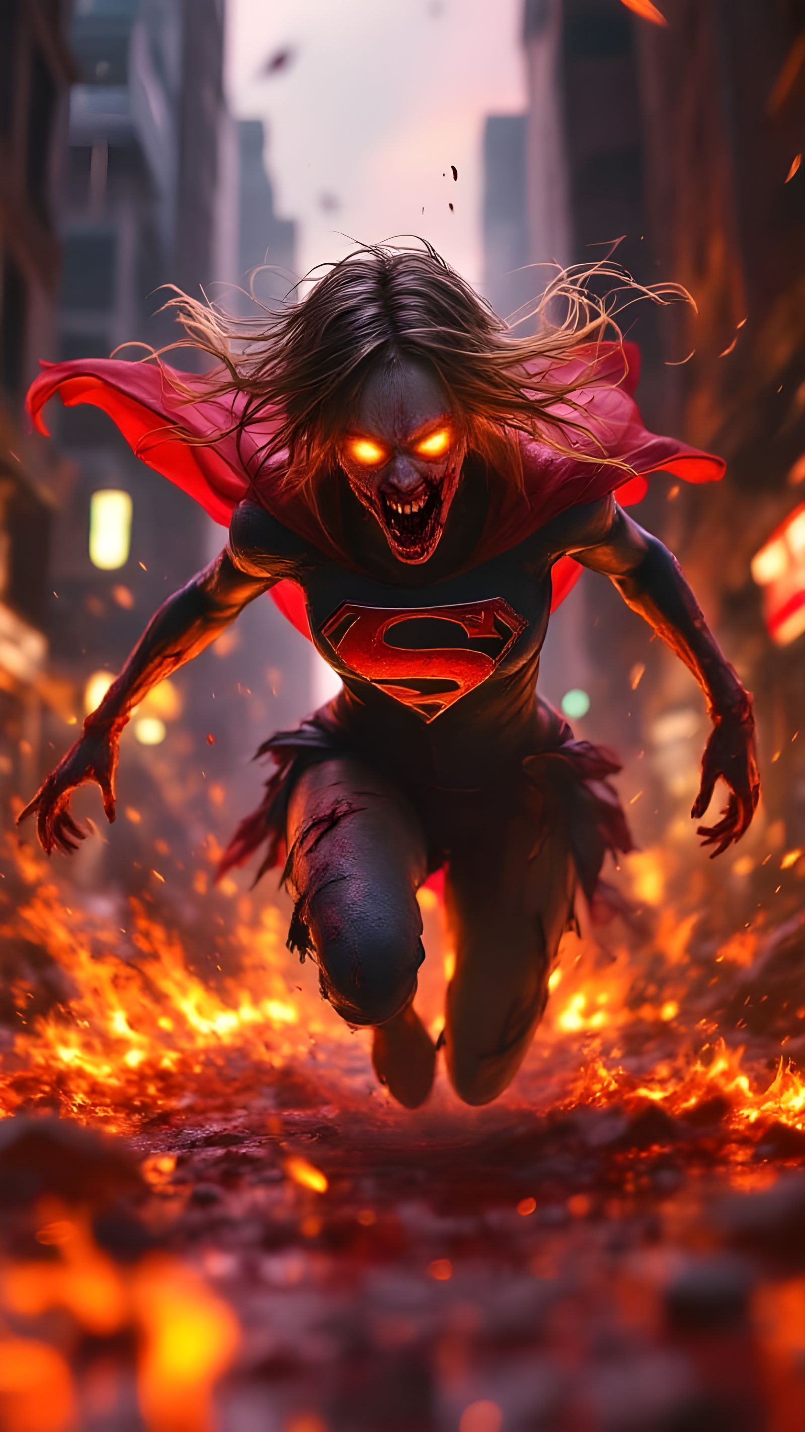 Zombie Supergirl Dark Fantasy Concept Art