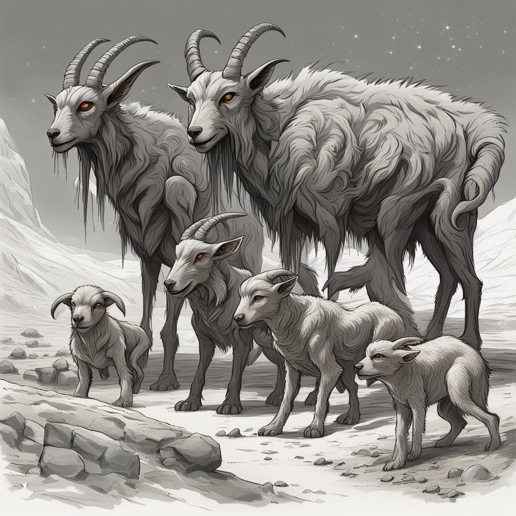 Goat-Werewolf Lifeforms on Alien Planet: Concept Art