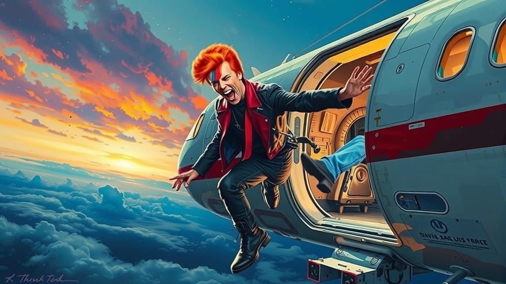 David Bowie's Ziggy Stardust Ejected from Airplane in Dramat...