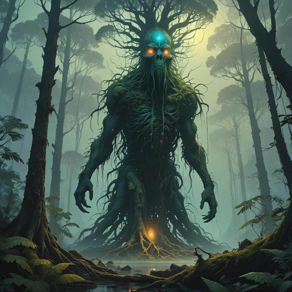 Mysterious Island Creature Emerges, Fantasy Concept Art