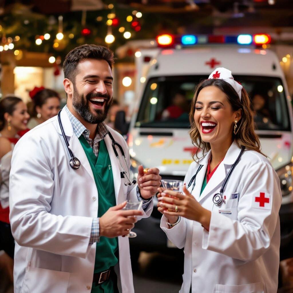 Festive Christmas Party with Emergency Staff