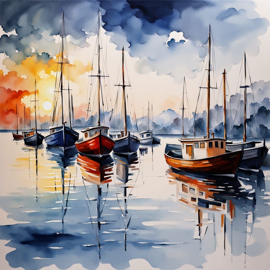 fine-tuned watercolor surrounded by splashy white space