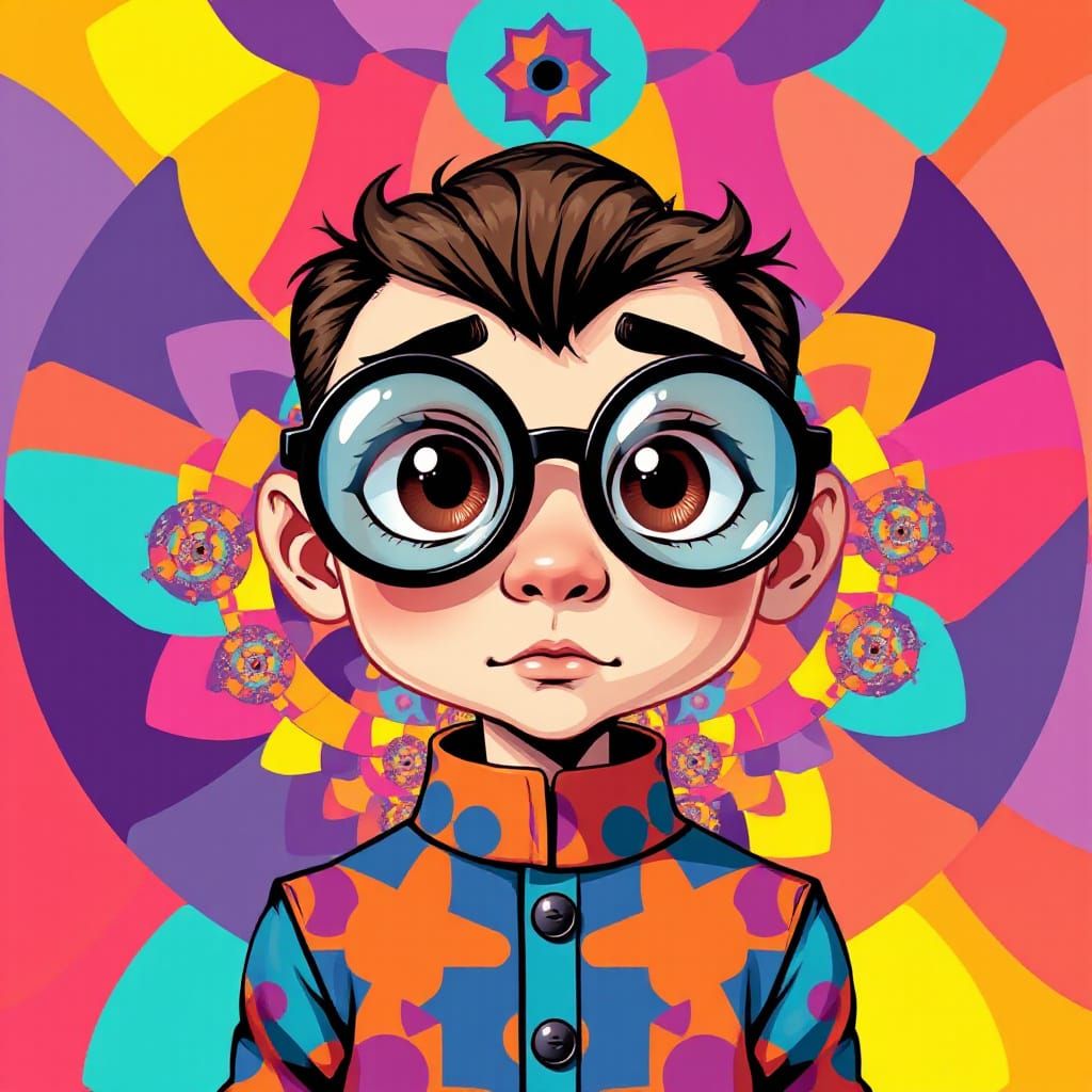 Pop Art Caricature with Mandelbrot Fractals