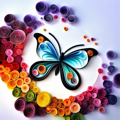 Epic Papercrafted Butterfly with Pastel Flowers