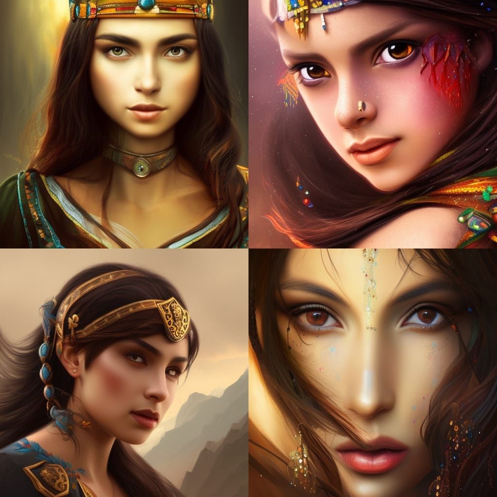 Inca Spanish Princess Fantasy Art in 8K