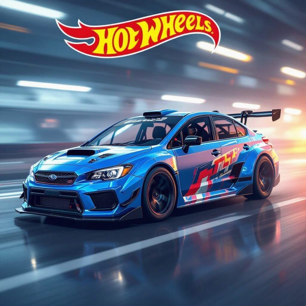 Hot Wheels Subaru WRX on Dynamic Race Track