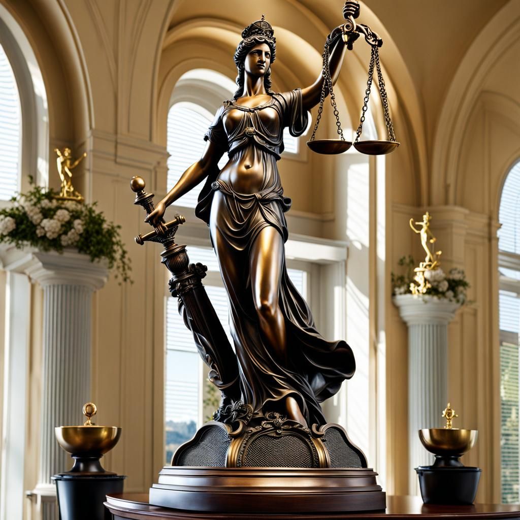 Statue of Lady Justice with Scales