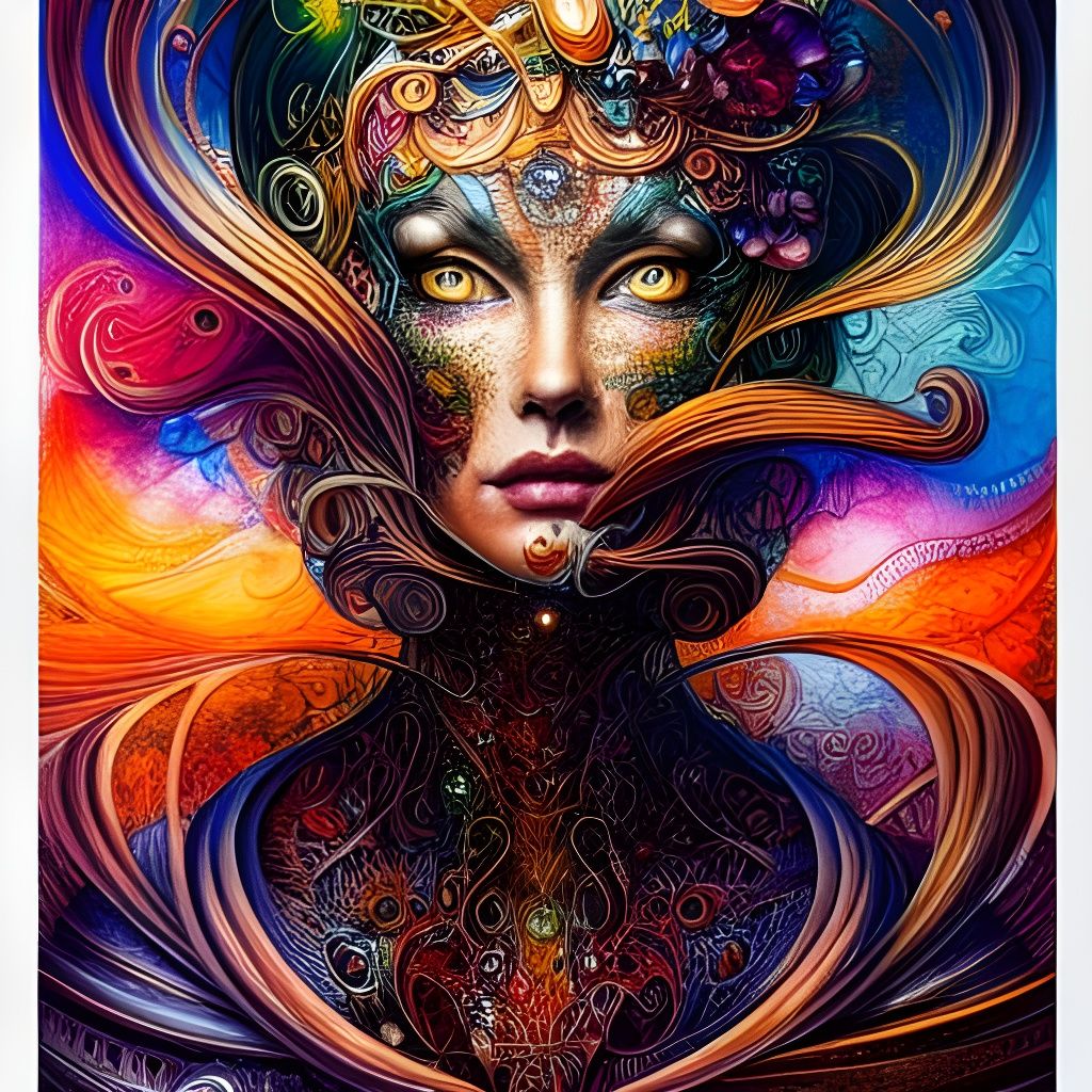 Hyperdetailed Watercolour and Ink Surreal Biomech Art