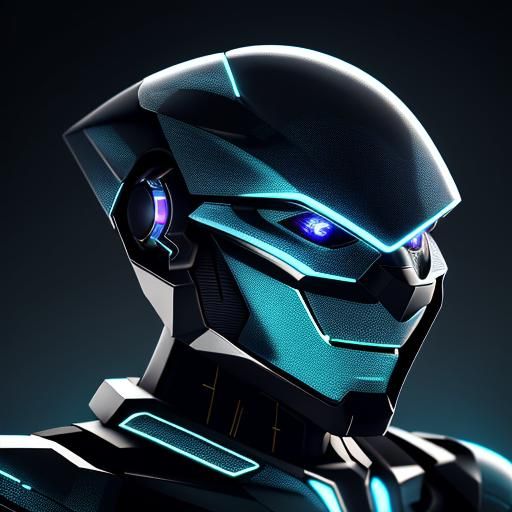 Futuristic Metal Toy in Neon-Lit Sci-Fi Style