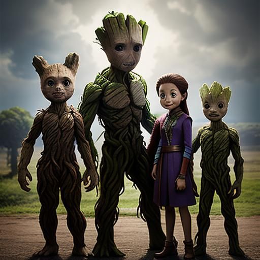 Groots Family Portrait in Lush Forest