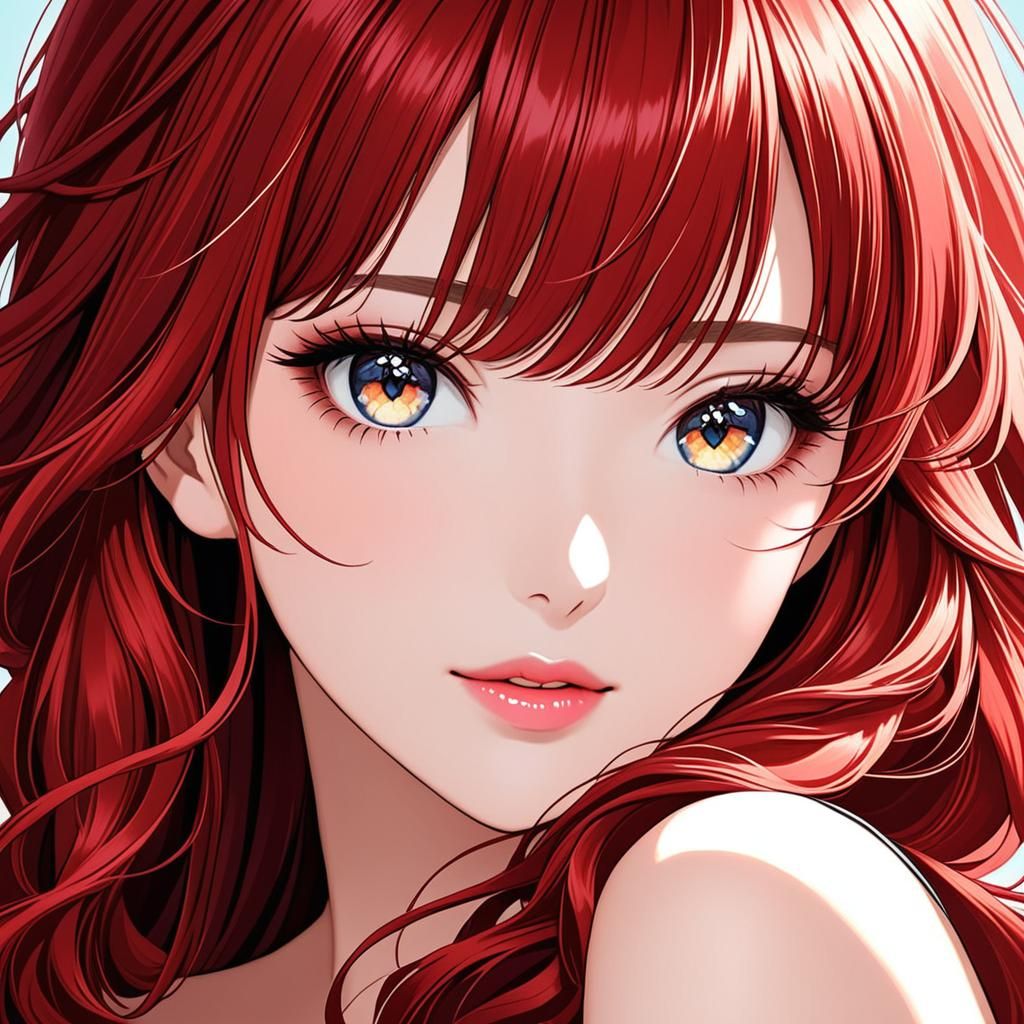 Portrait of a Beautiful Woman with Red Hair