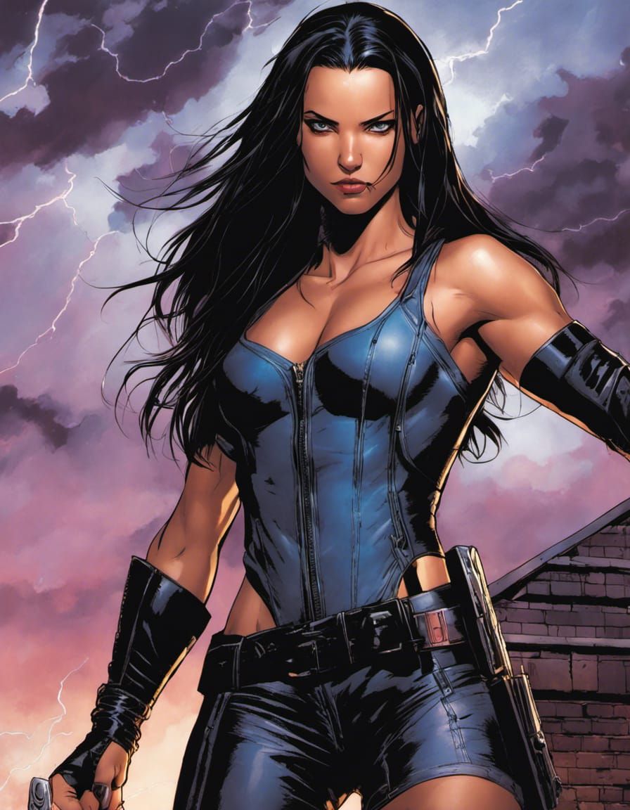 X-23 Stormy Rooftop Marvel Comic Art