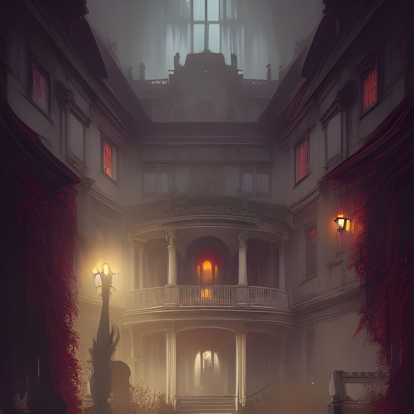 Spooky Mansion: Dark Fantasy Concept Art