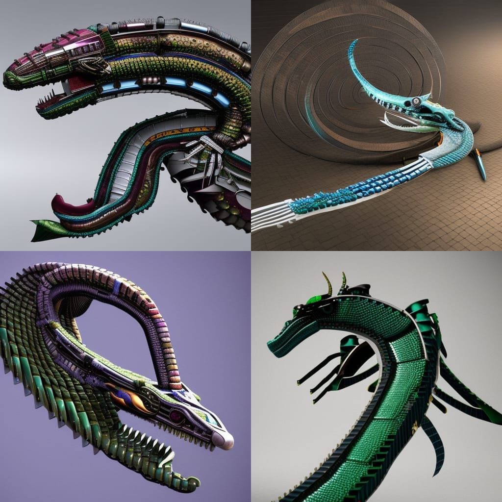 Mechanical Quetzalcoatl Spaceship Hybrid