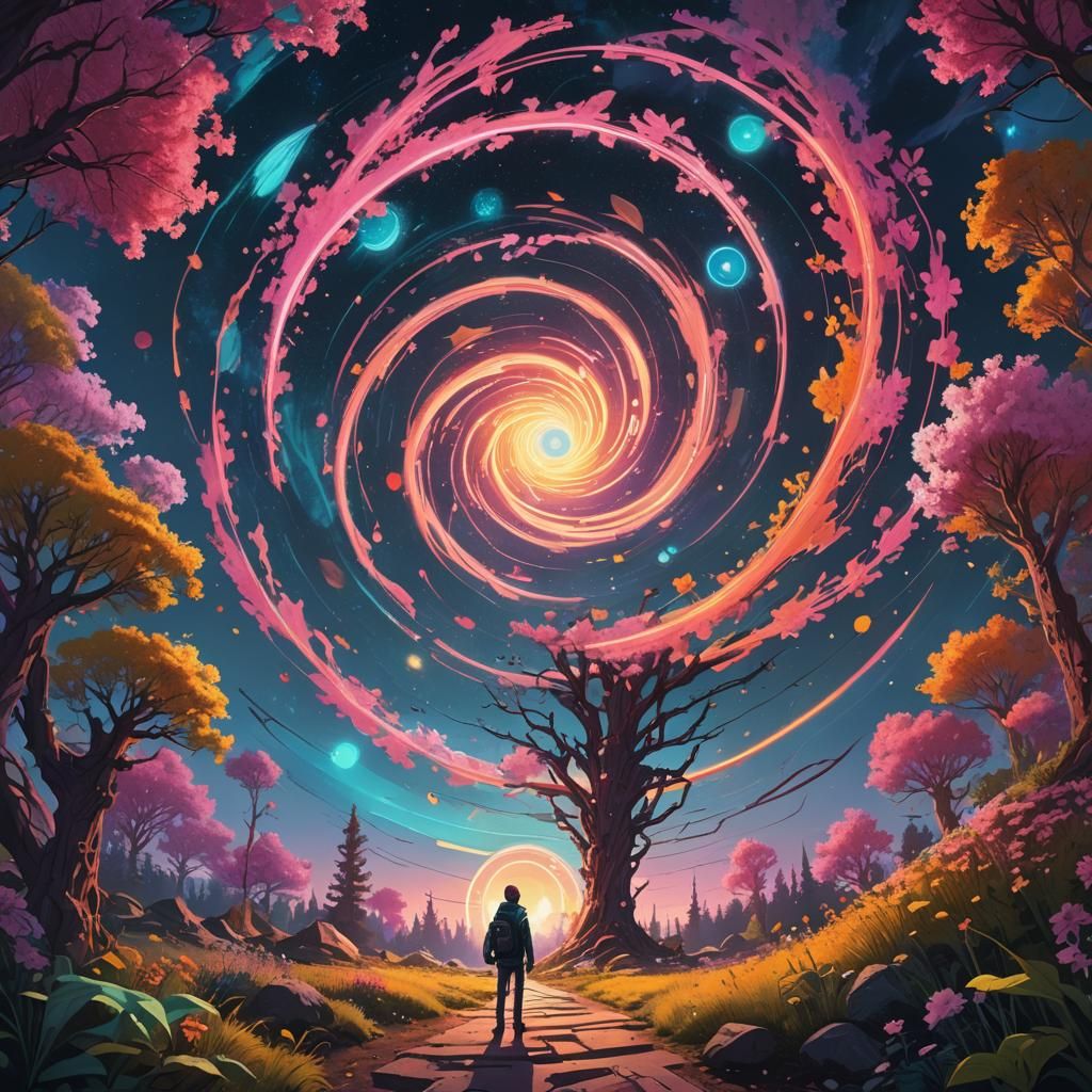 Cosmic Fantasy Art: Celestial Garden of Infinite Love