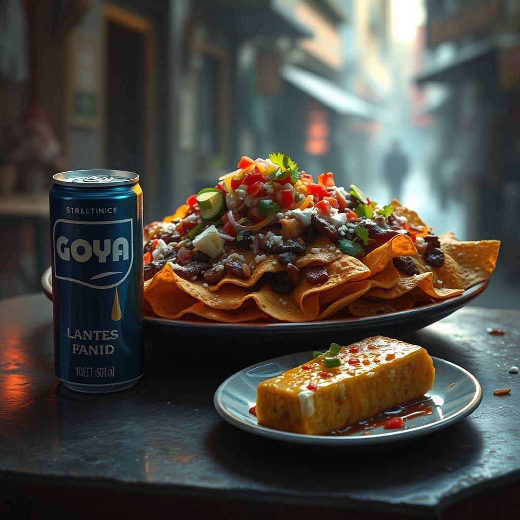 Street Nachos and Flan Still Life