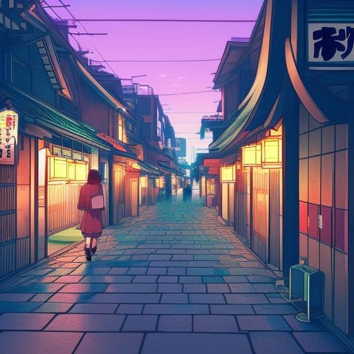 Aomori Night Walk: Studio Ghibli Anime Key Visual