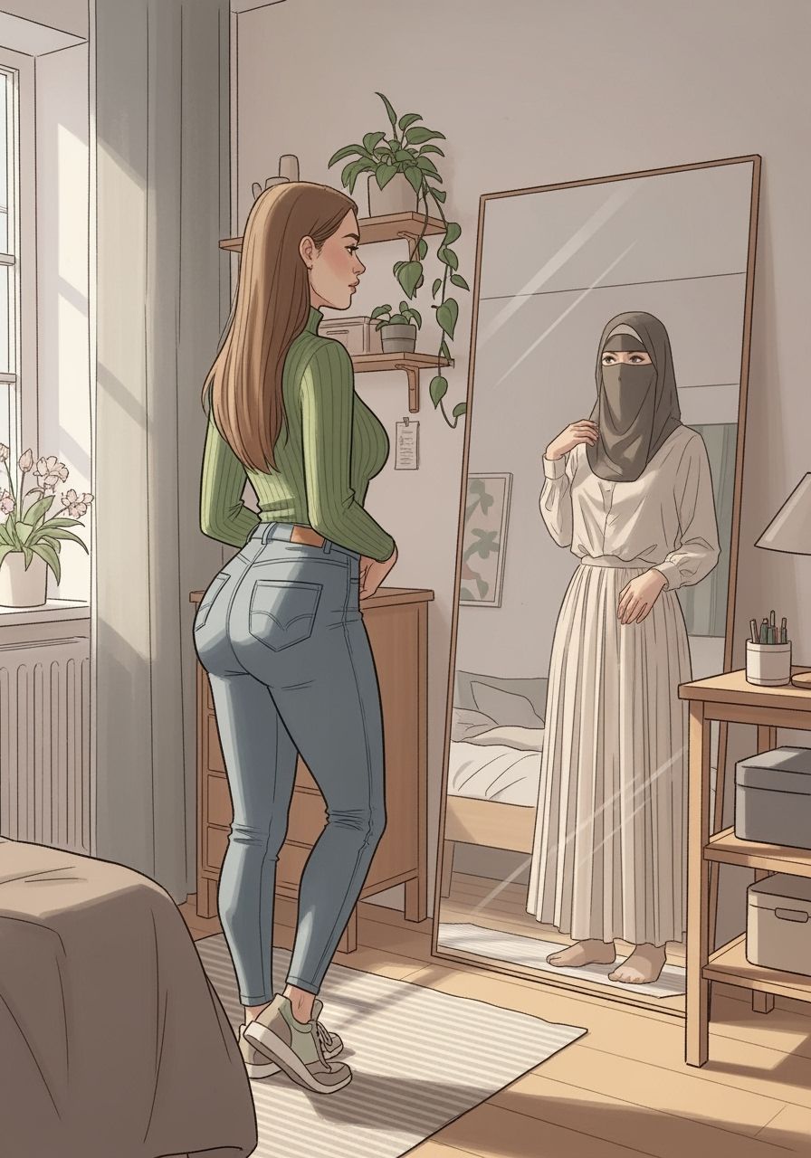 Woman's Reflection: Digital Painting Inspired by Graphic Nov...