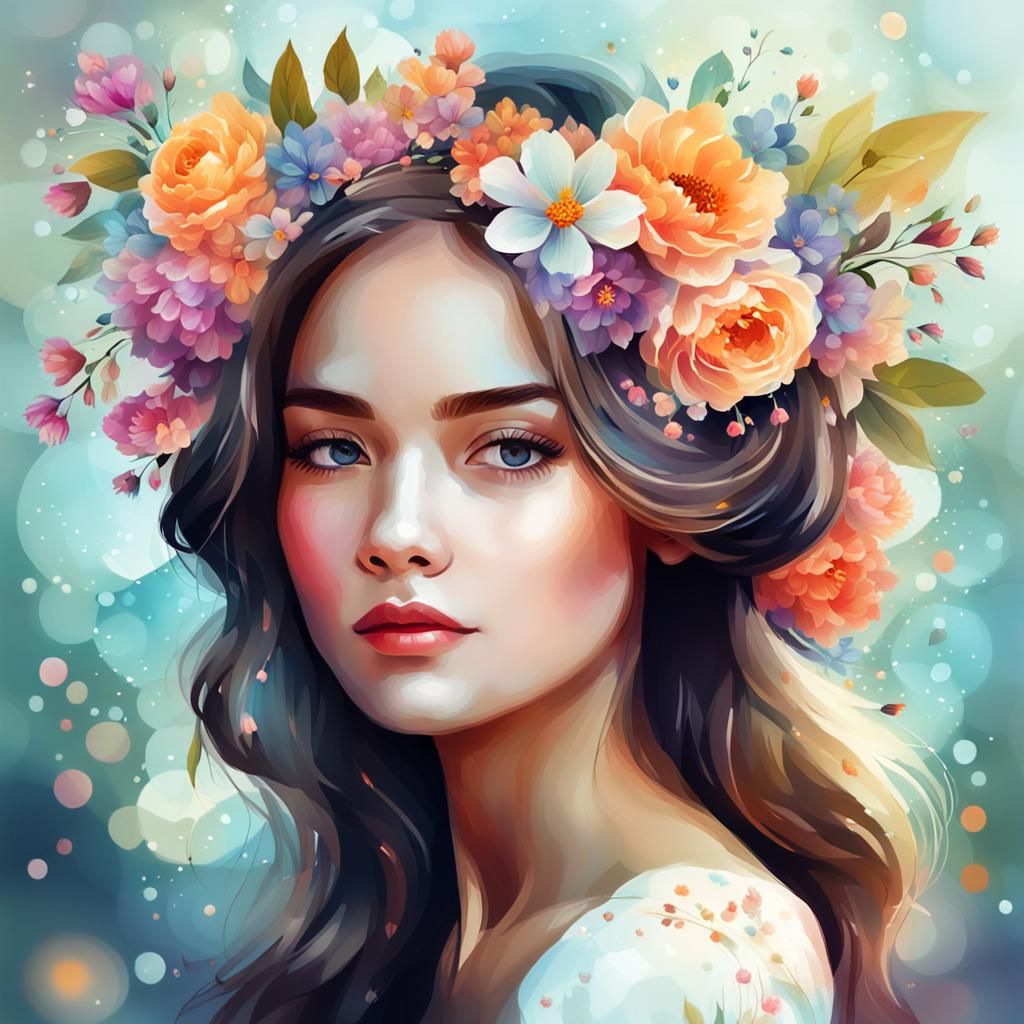 Woman with flowers in her hair
