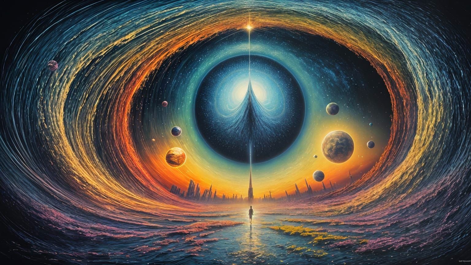 8K Concept Art Portrait with Triadic Colors and Volumetric L...