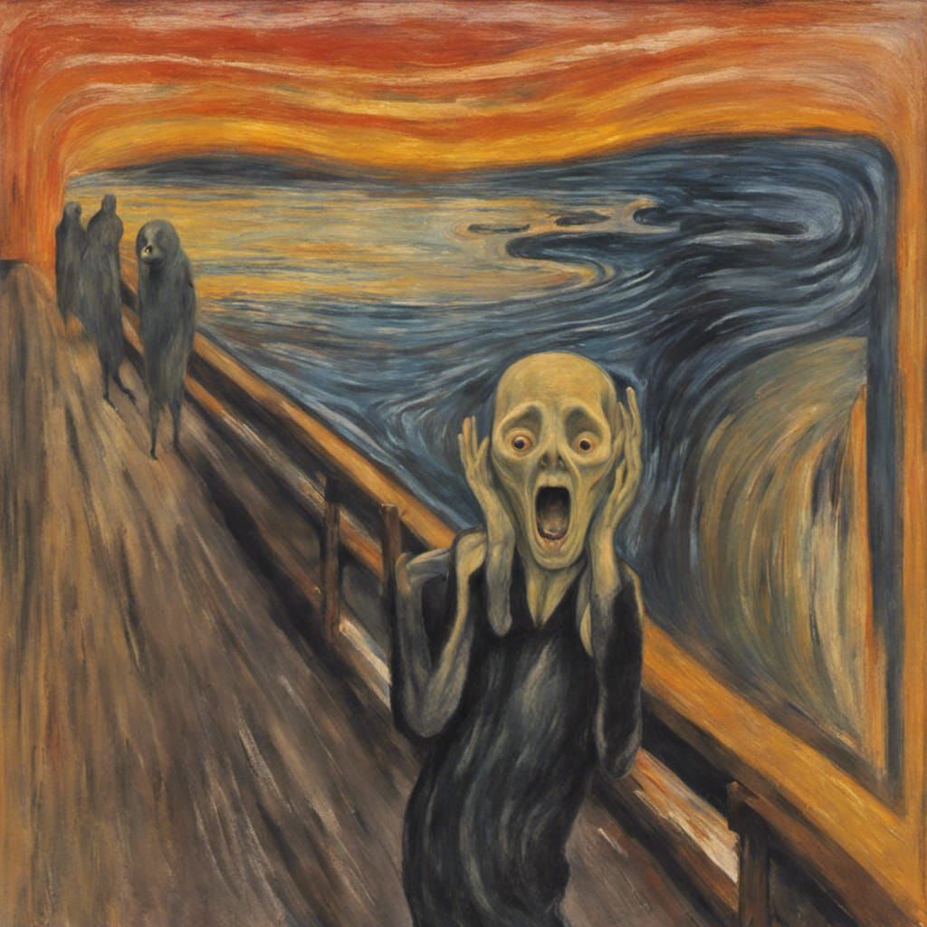 The Scream in Beksinski Style, Gurney Oil Painting