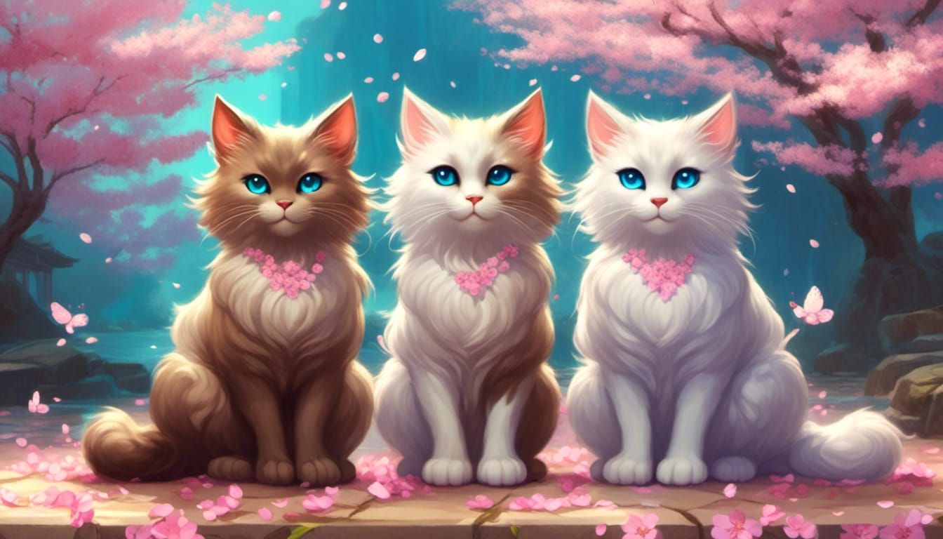 <lora:Soft Vapor Dream:1.0> A cute, furry mocha Cats with la...