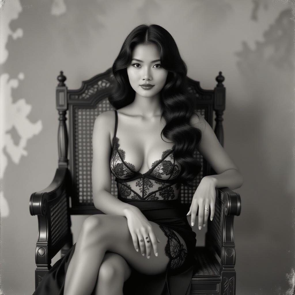 Vintage Photograph of Indonesian Woman in 1920s Style