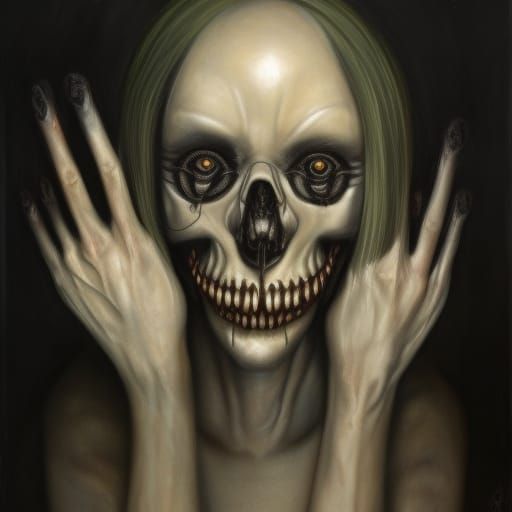 Evil Death Portrait in Surrealist Style