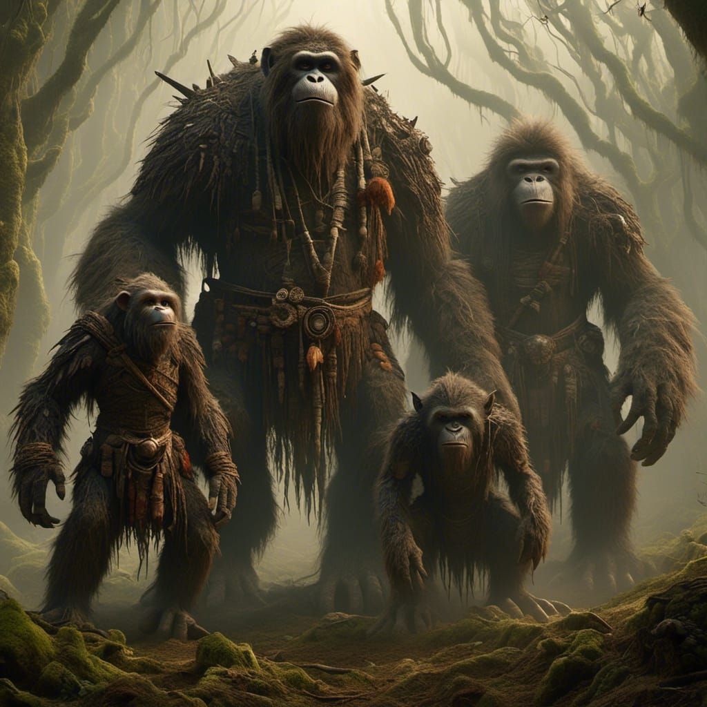 Simian Rogue Group with Daggers and Knives