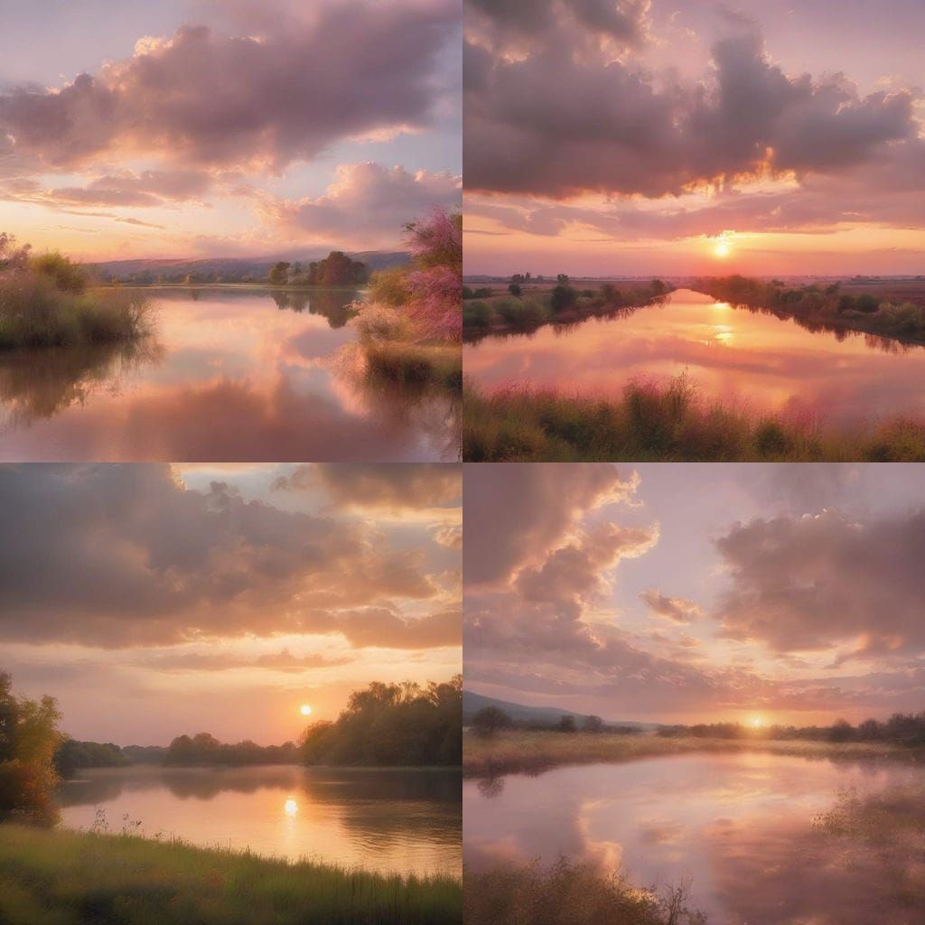 Radiant Sunrise Sky with Gentle Clouds