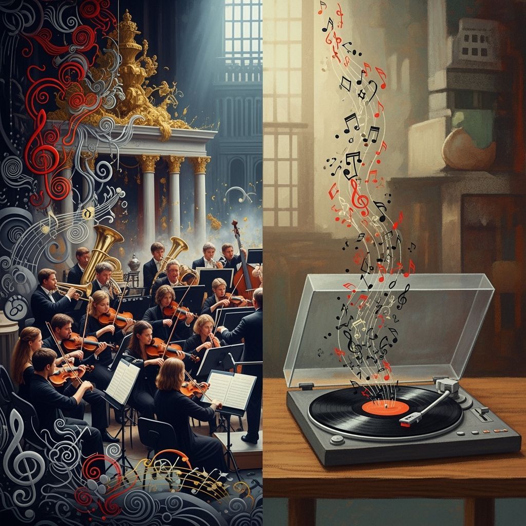 Orchestra and Record Player in Romantic Goth Style