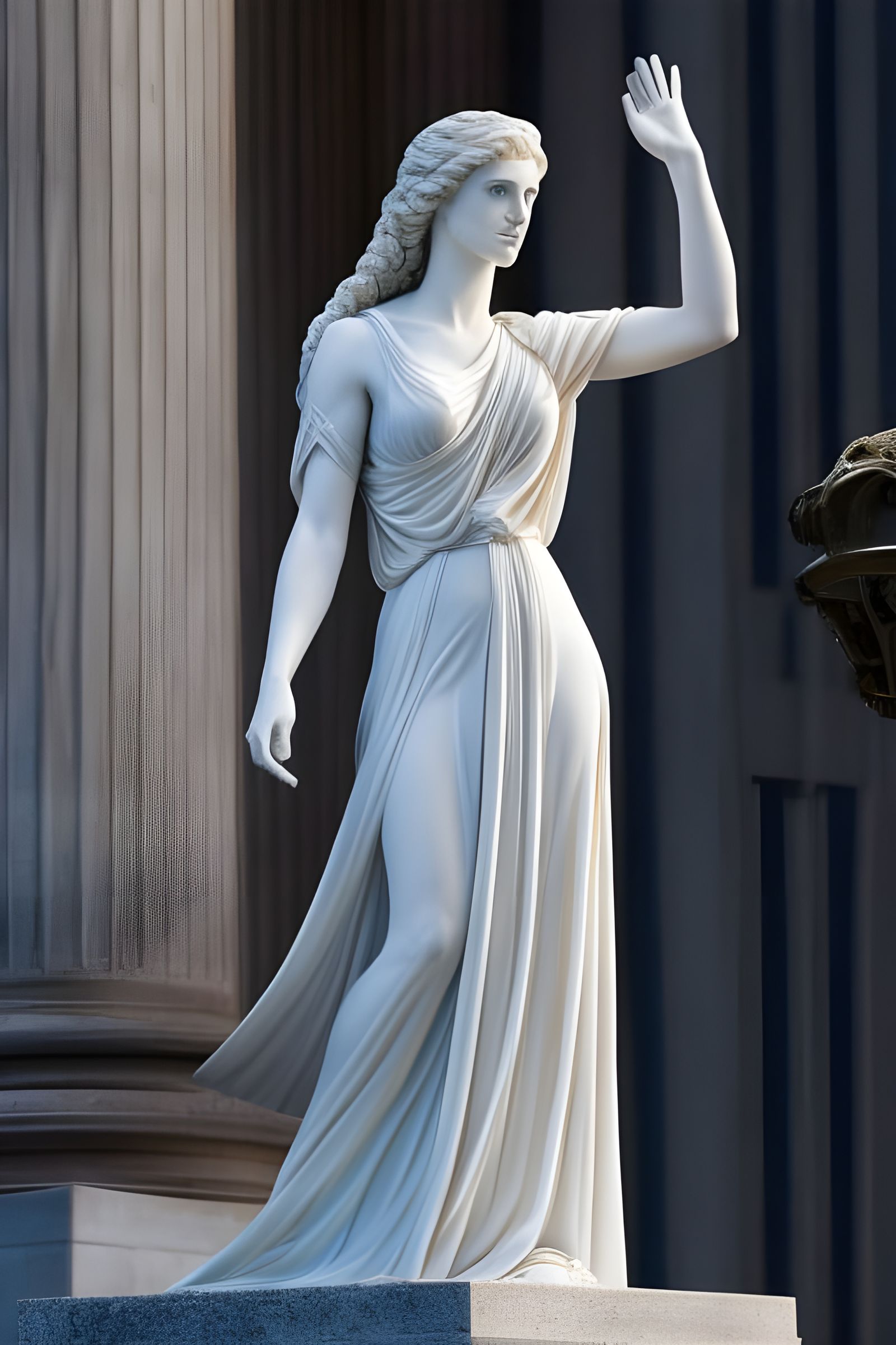 Marble White Widow Statue in Ancient Rome