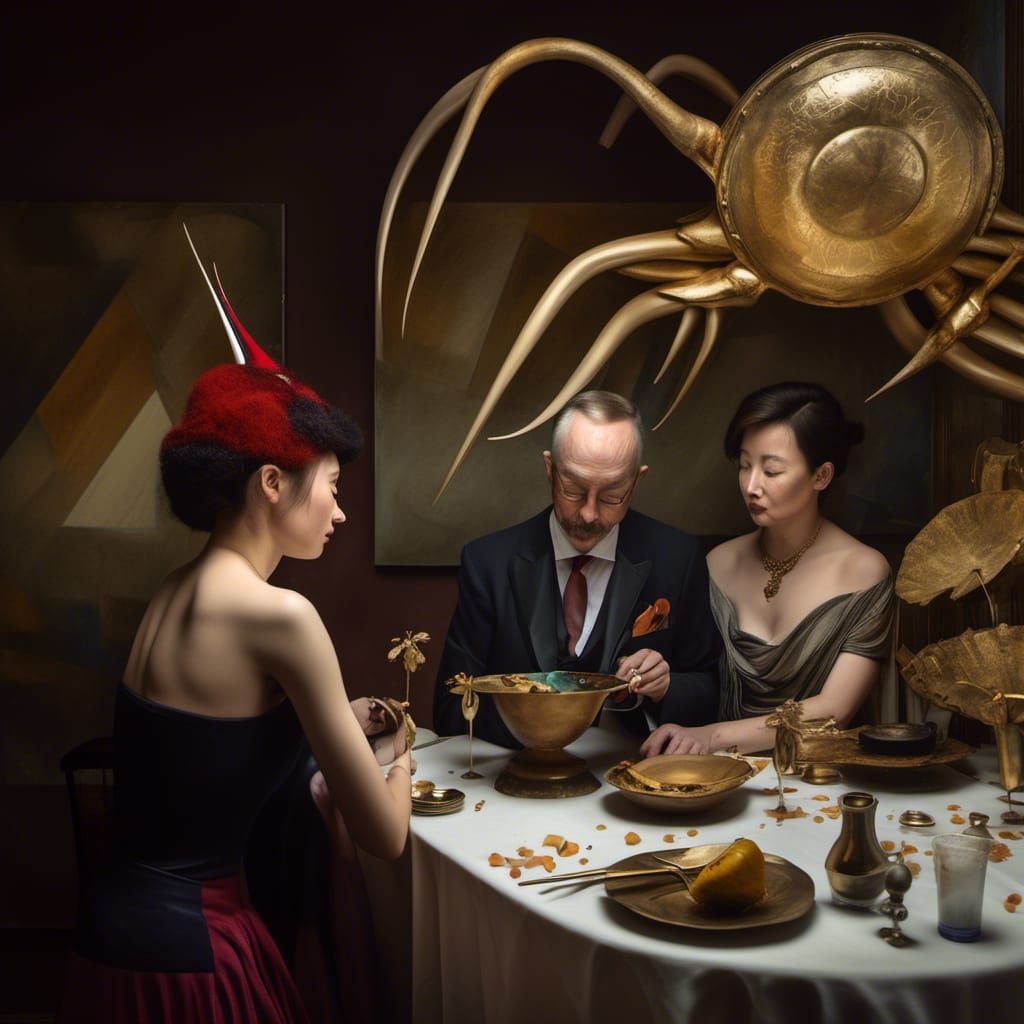 Abstract Gold Blending Cycles in Hyperreal Detail