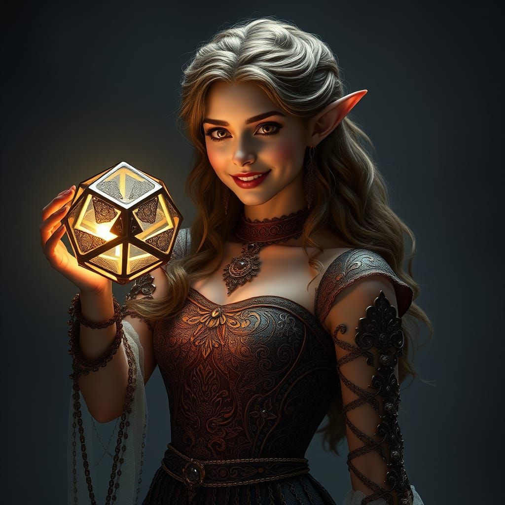 Ethereal Elf Maiden Displays Glowing Bronze Star