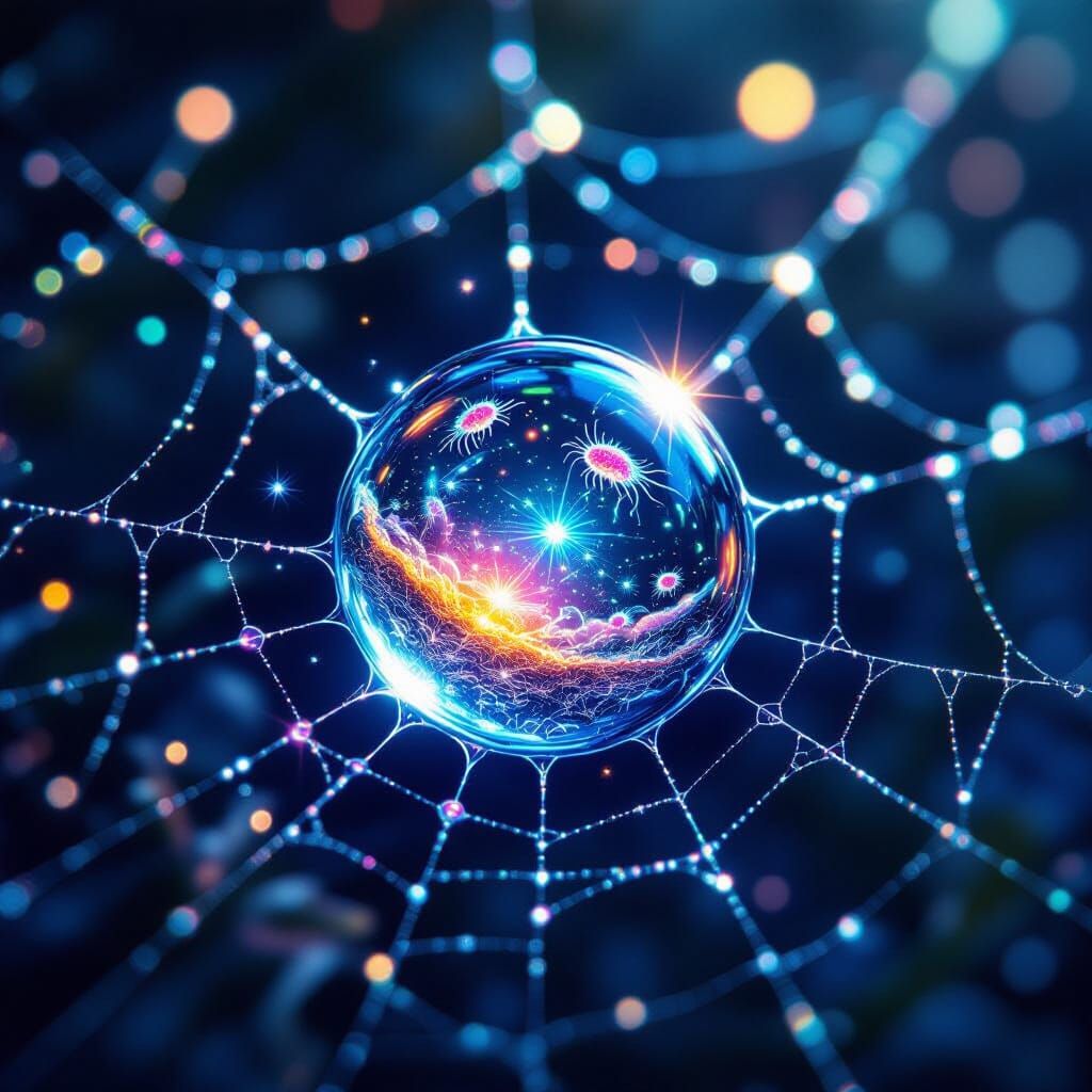 Microscopic World in a Dewdrop, Hyperrealistic Detail