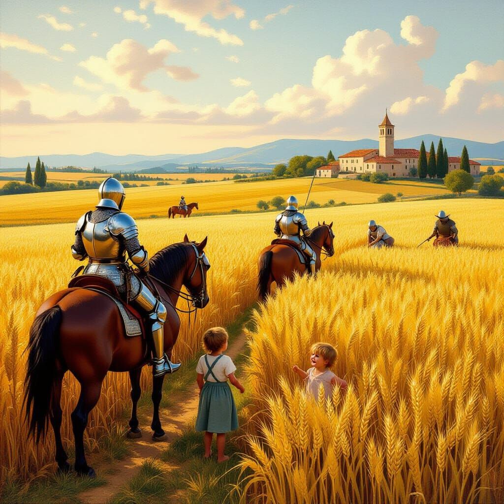 Lombard Knights Patrolling Italian Countryside