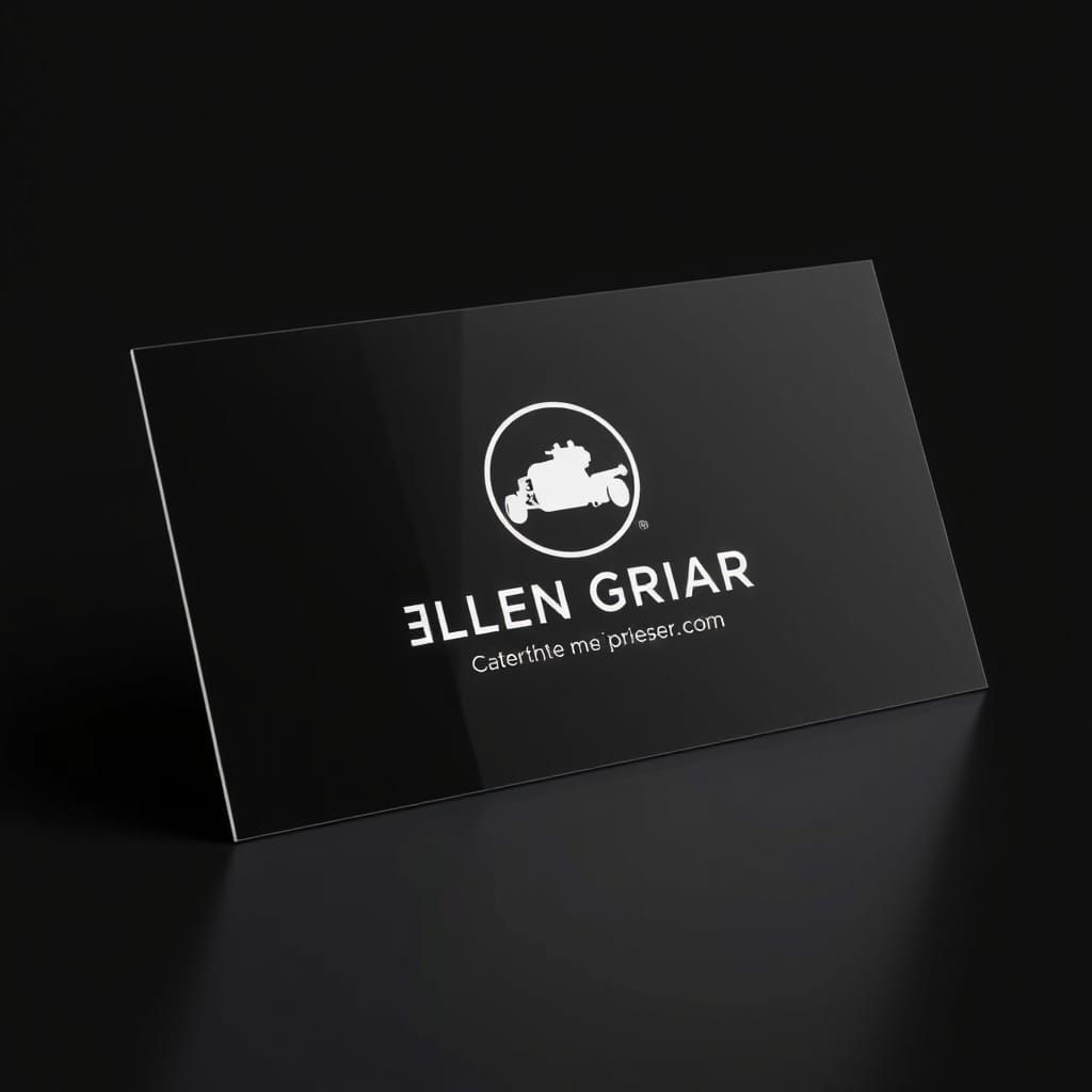 Sleek Modern Business Card with Roller Silhouette