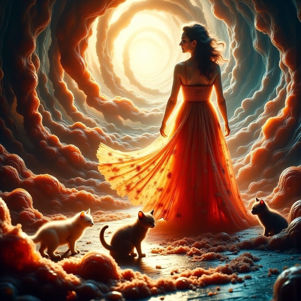 Anna Karenina Baking Buns in Fractal Dreamscape