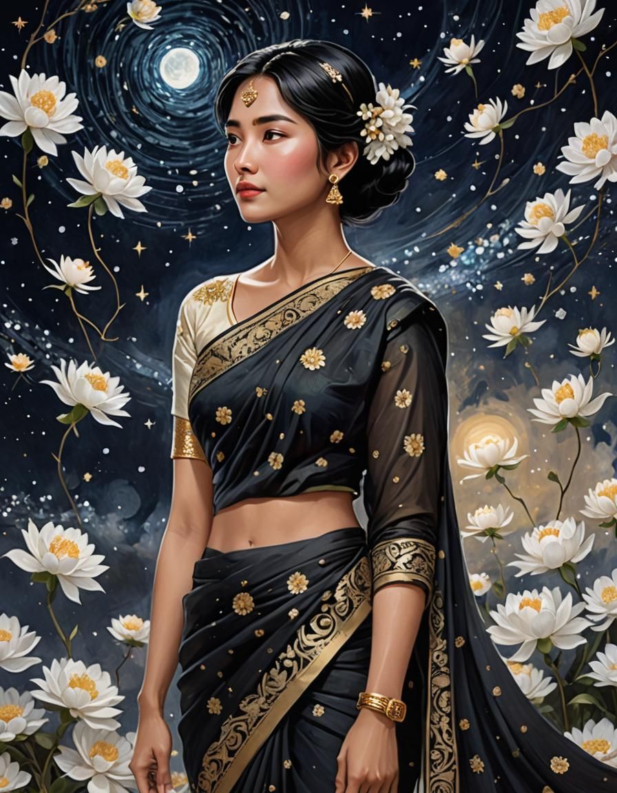 Ethereal Woman in Astral Cosmic Dreamscape