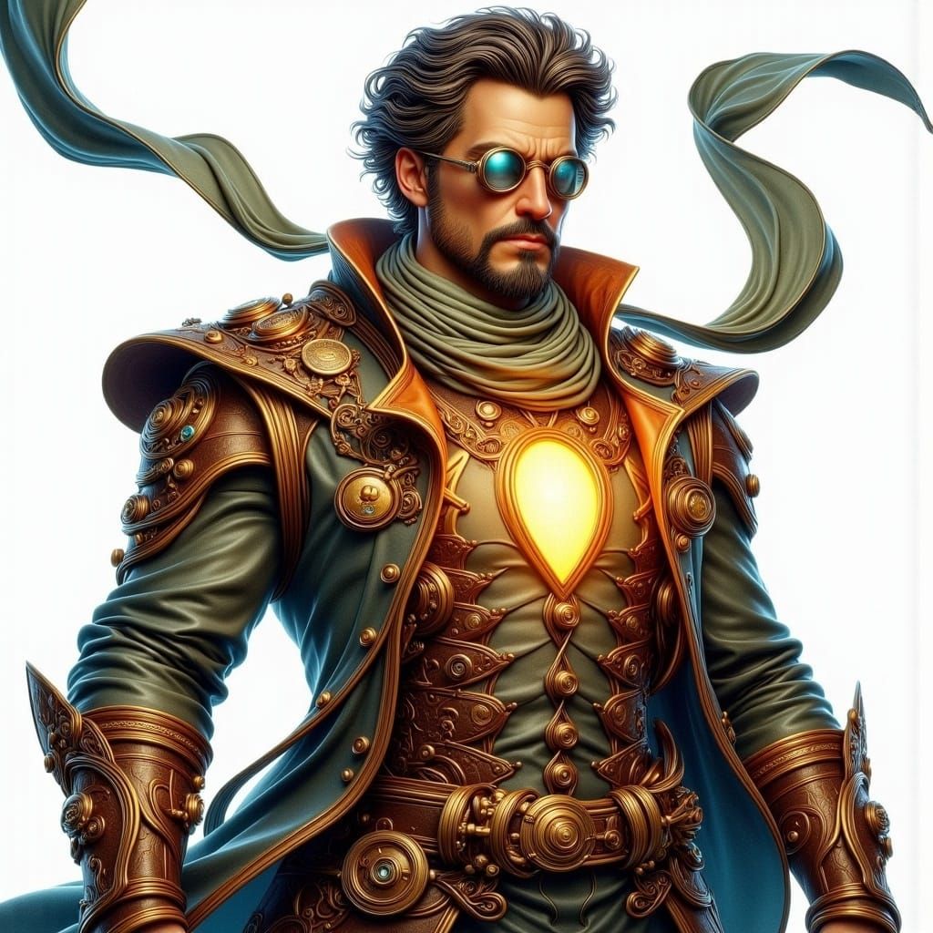Tony Stark as Ghibli Inventor with Steampunk Flair