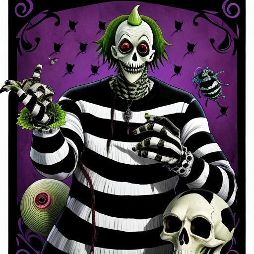Beetlejuice Cartoon Character Portrait