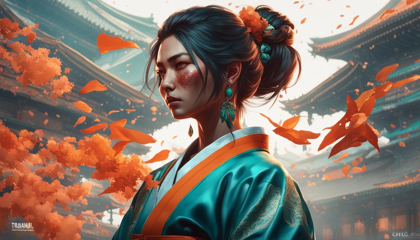 Young Female Yakuza: Hyperdetailed Concept Art