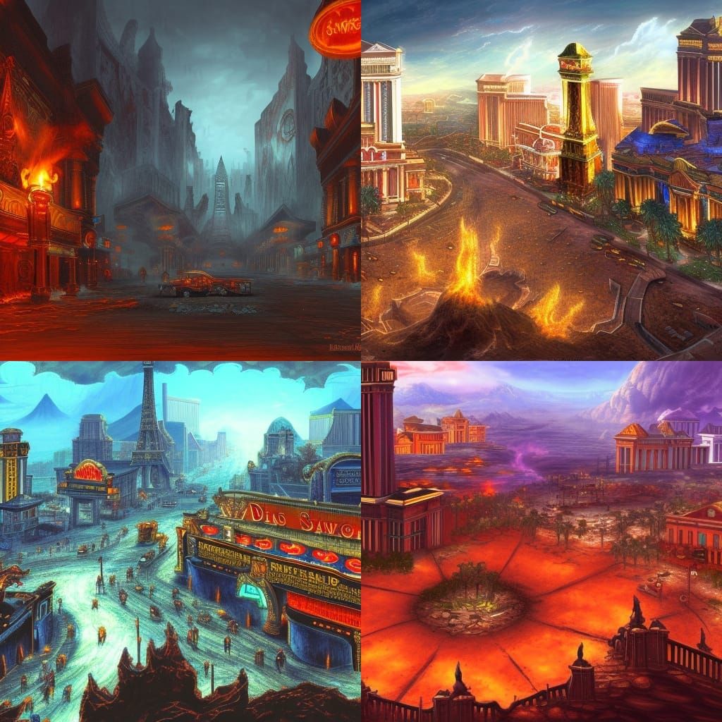 Hellish Ruins: Las Vegas Strip in Diablo 4 Style
