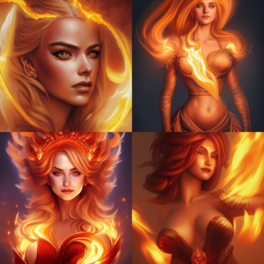 Fiery Dragon Queen Portrait in Digital Art Style