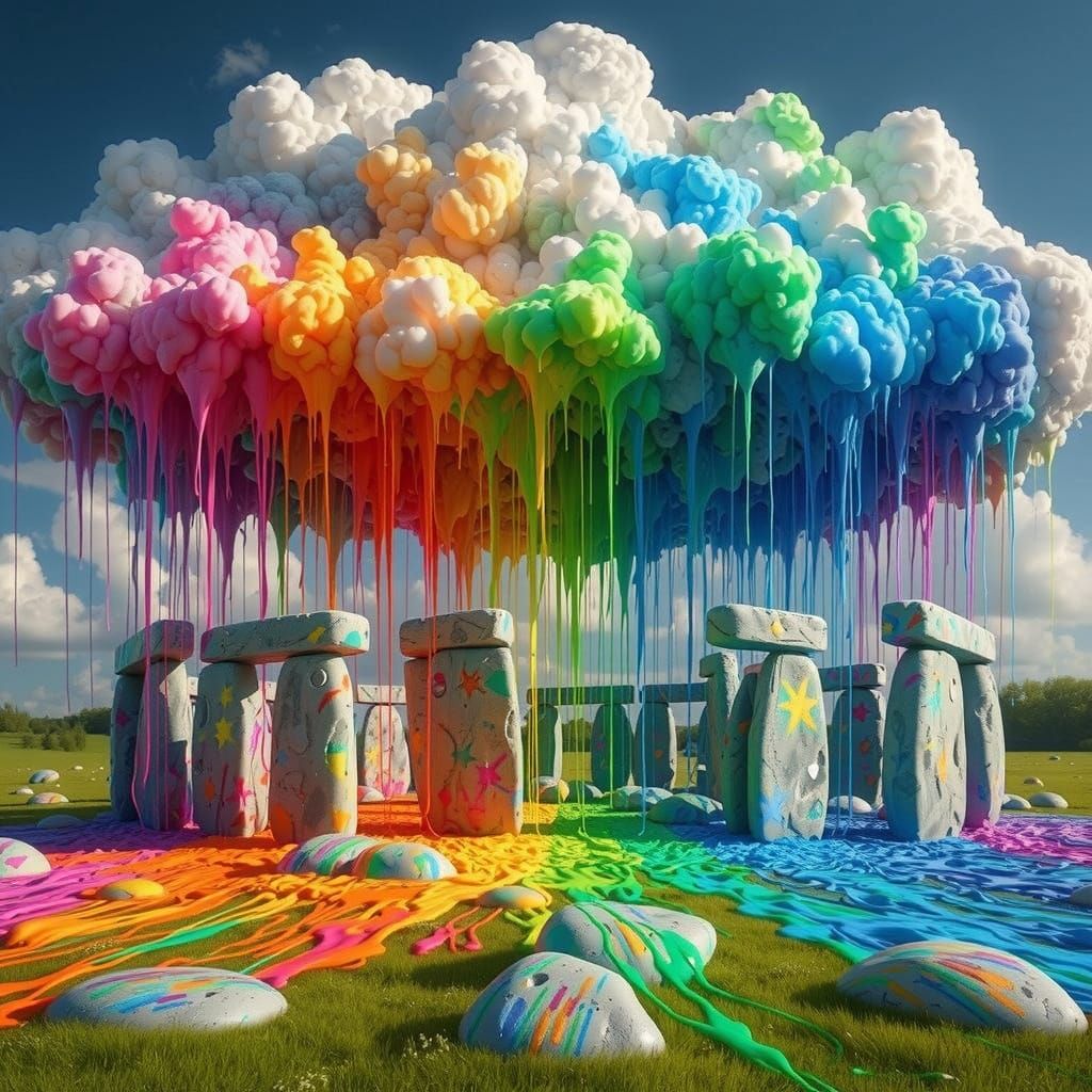 Rainbow Stonehenge Celebration