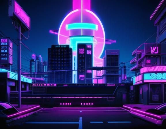 Anime Synthwave Neon Retro Illustration